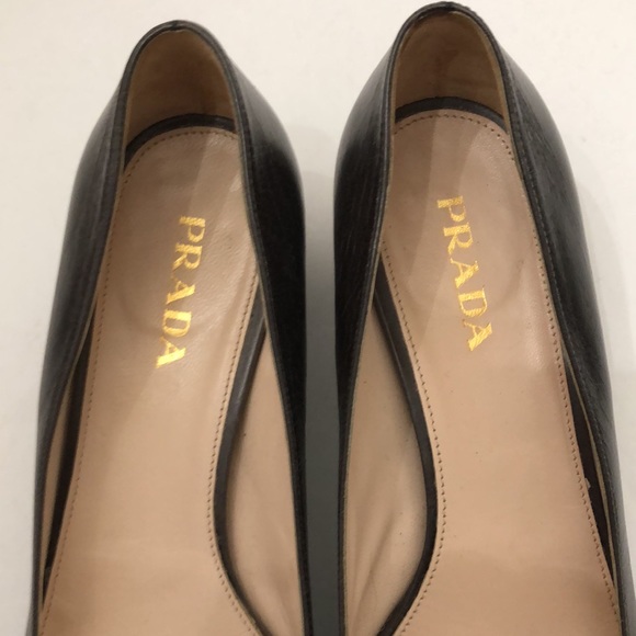 PRADA AUTHENTIC MADE IN ITALY VINTAGE LEATHER SHOES WOMENS SIZE 40 - Picture 5 of 14